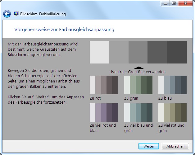 Display Color Calibration Tool für Windows im Einsatz