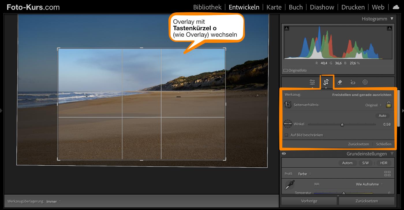 für die Wahl des perfekten Bildausschnitts: Overlays beim Freistellen nutzen für die Wahl des perfekten Bildausschnitts: Overlays beim Freistellen nutzen