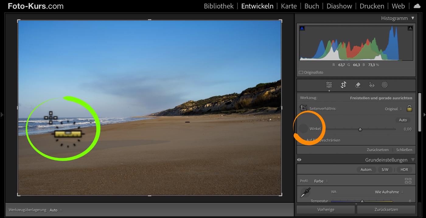 Lightroom: Foto gerade ausrichten Lightroom: Foto gerade ausrichten