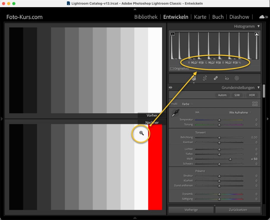 Lightroom: Kontrolle der Farbwerte bzw. Tonwerte Lightroom: Kontrolle der Farbwerte bzw. Tonwerte