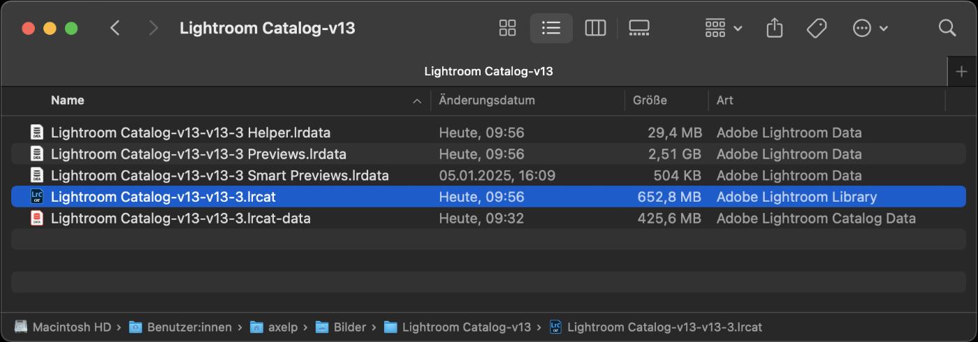 Anzahl Katalogdateien ist abhängig, ob Lightroom aufgerufen ist Anzahl Katalogdateien ist abhängig, ob Lightroom aufgerufen ist
